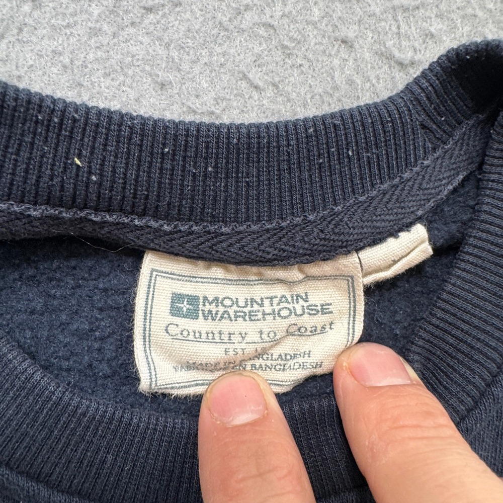 Vintage Mountain Warehouse Sweatshirt Men's Medium Navy Blue Crewneck Pullover - Picture 5 of 6